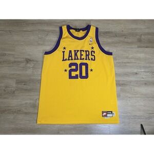 Vintage Nike Team Gary Payton Los Angeles Lakers Mens 2XL Jersey Gold Stitched